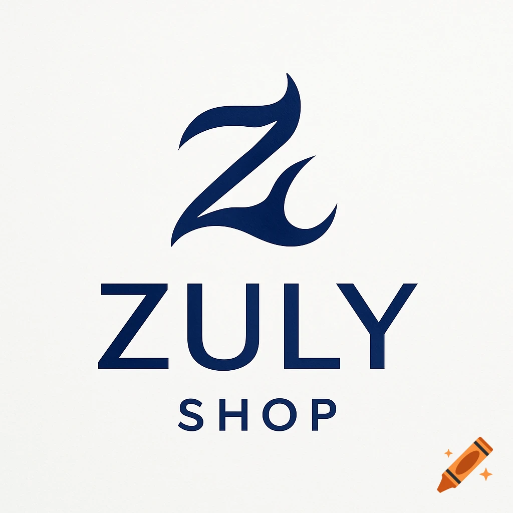 A dark blue stylized letter Z above the words "ZULY SHOP" in a dark blue sans-serif font on a white background.