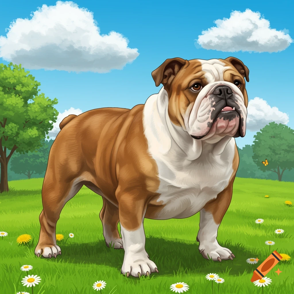 English Bulldog created on Craiyon, image size:1024x1024