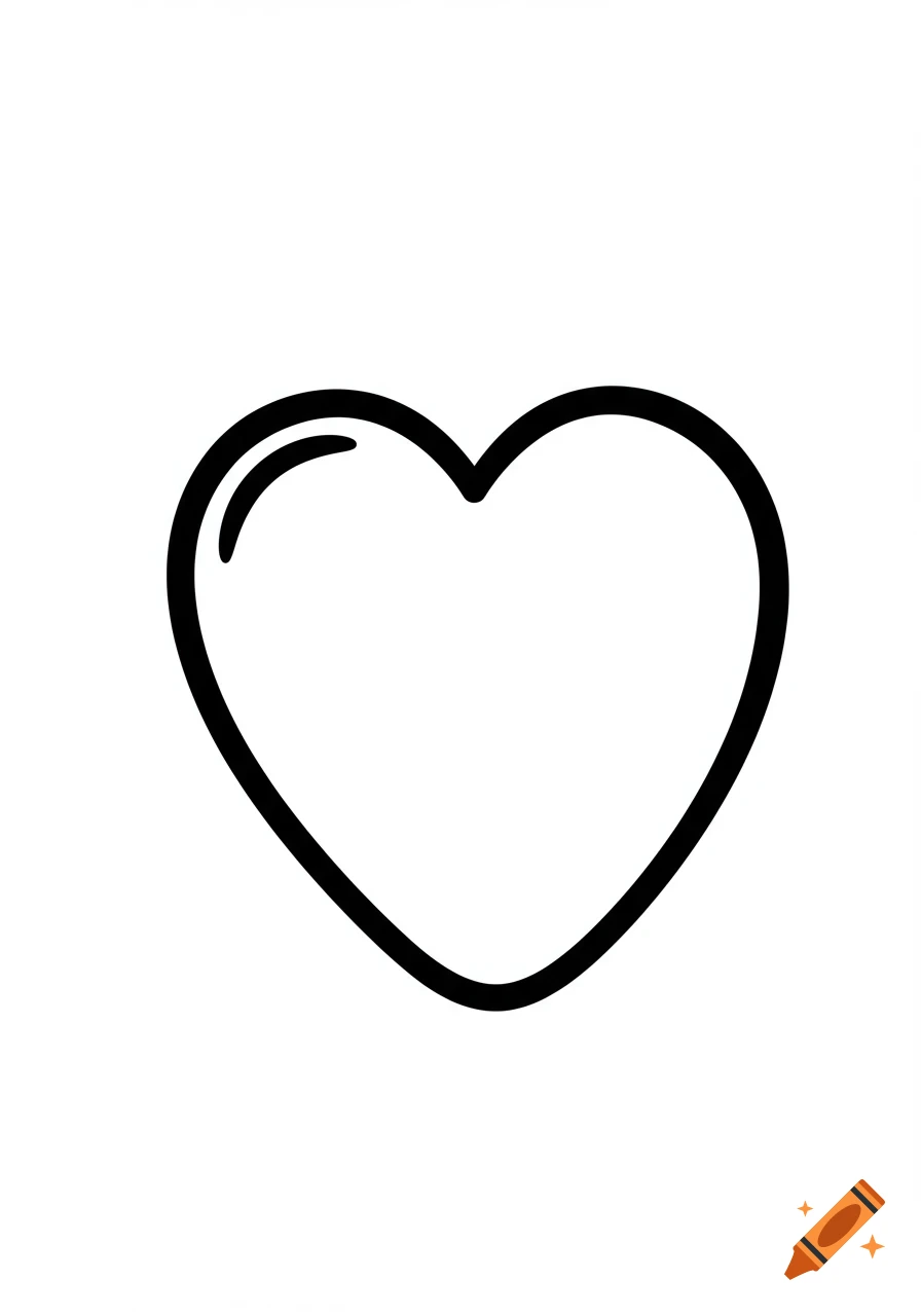 A black outline of a heart on a white background.