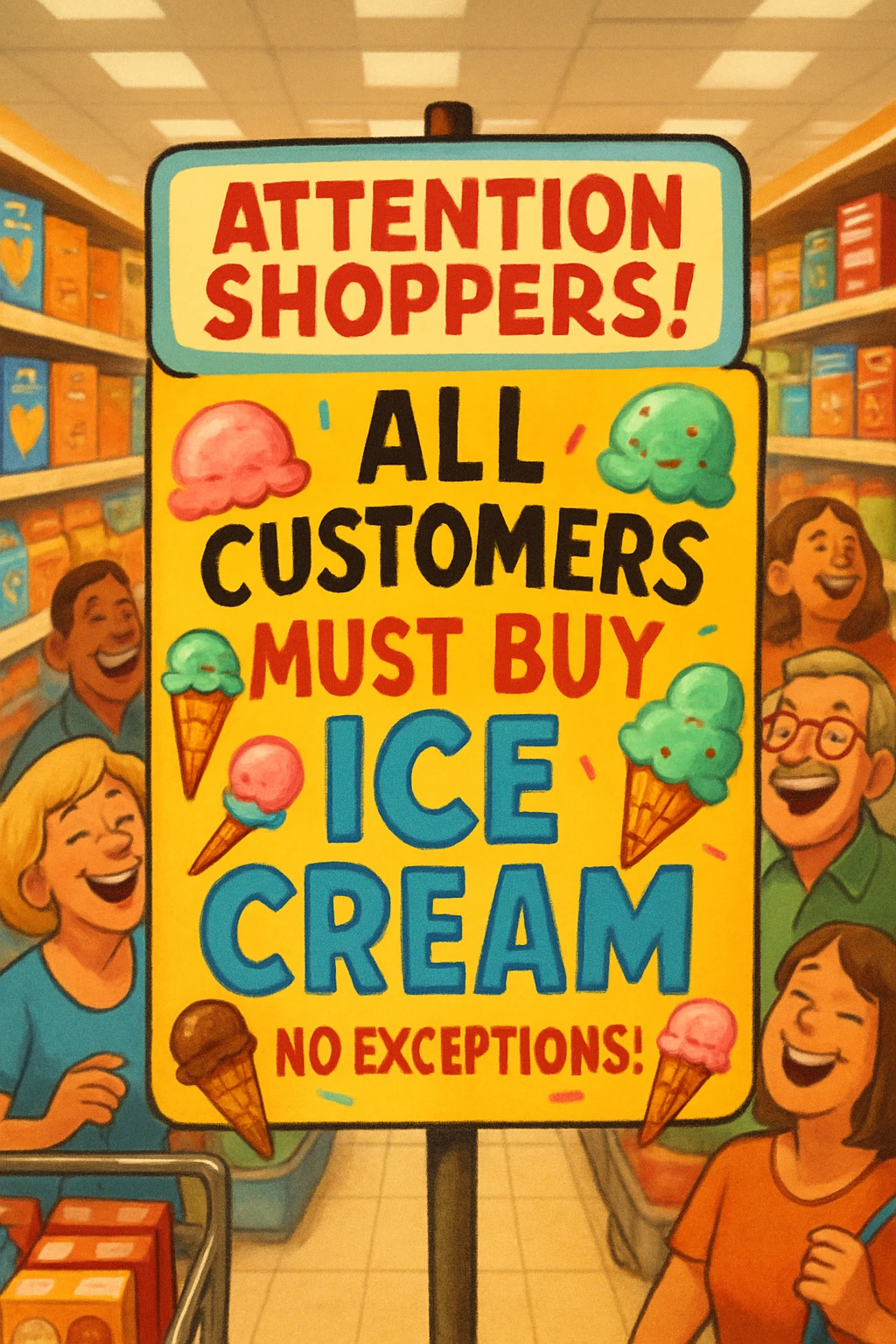 Grocery store created on Craiyon