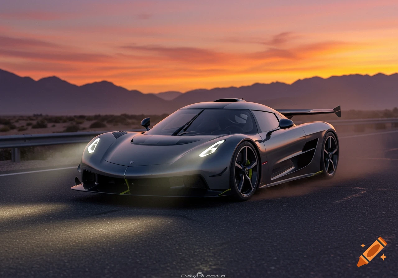 Zenvo ST2 Supercar on Craiyon, image size:1280x896