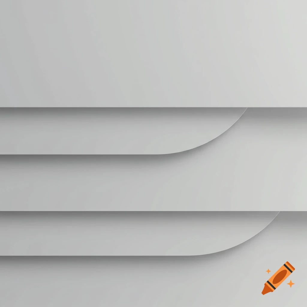 A minimalist abstract background with three horizontal gray layered shapes. The top shape has a curved top right corner, and the bottom shape has a curved bottom right corner, creating a modern geometric pattern.