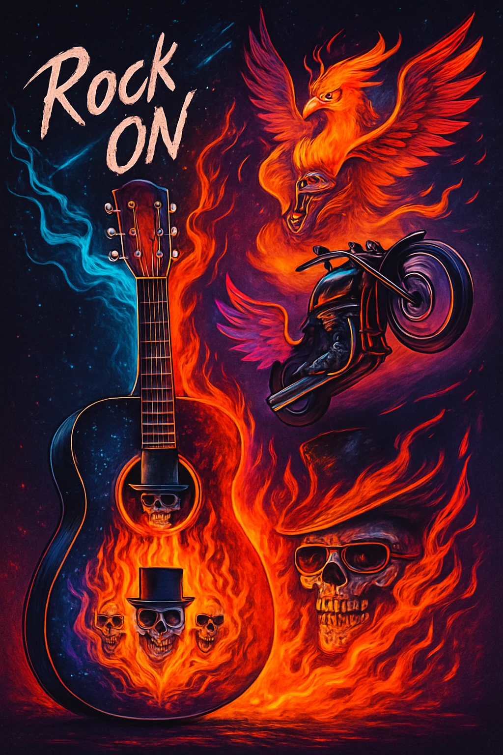 Rock music created on Craiyon