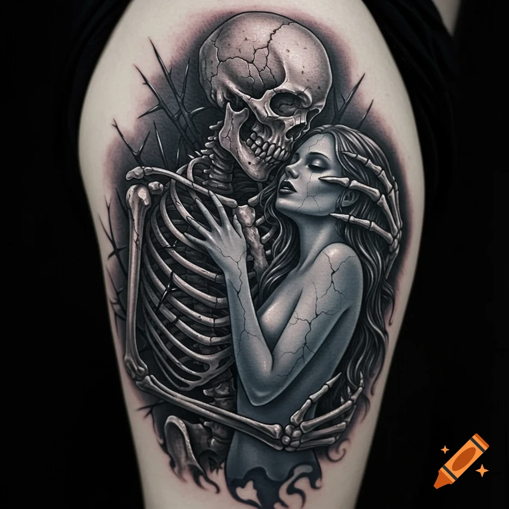 Traditional Tattoo Style Grim Reaper created on Craiyon, image size:1024x1024