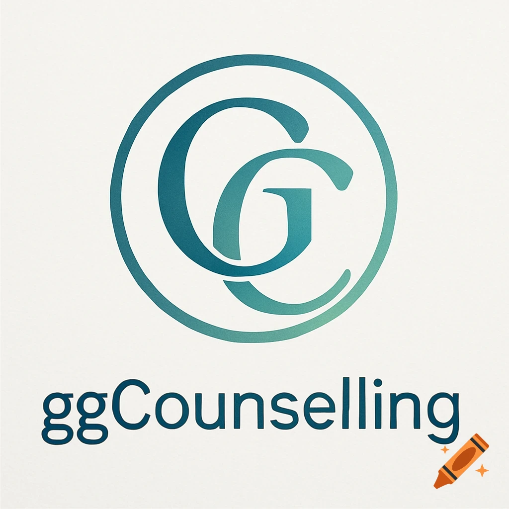 Teal and green logo for ggCounselling, featuring stylized, interlocking 'G' and 'C' letters within a circle, with 'ggCounselling' text below.