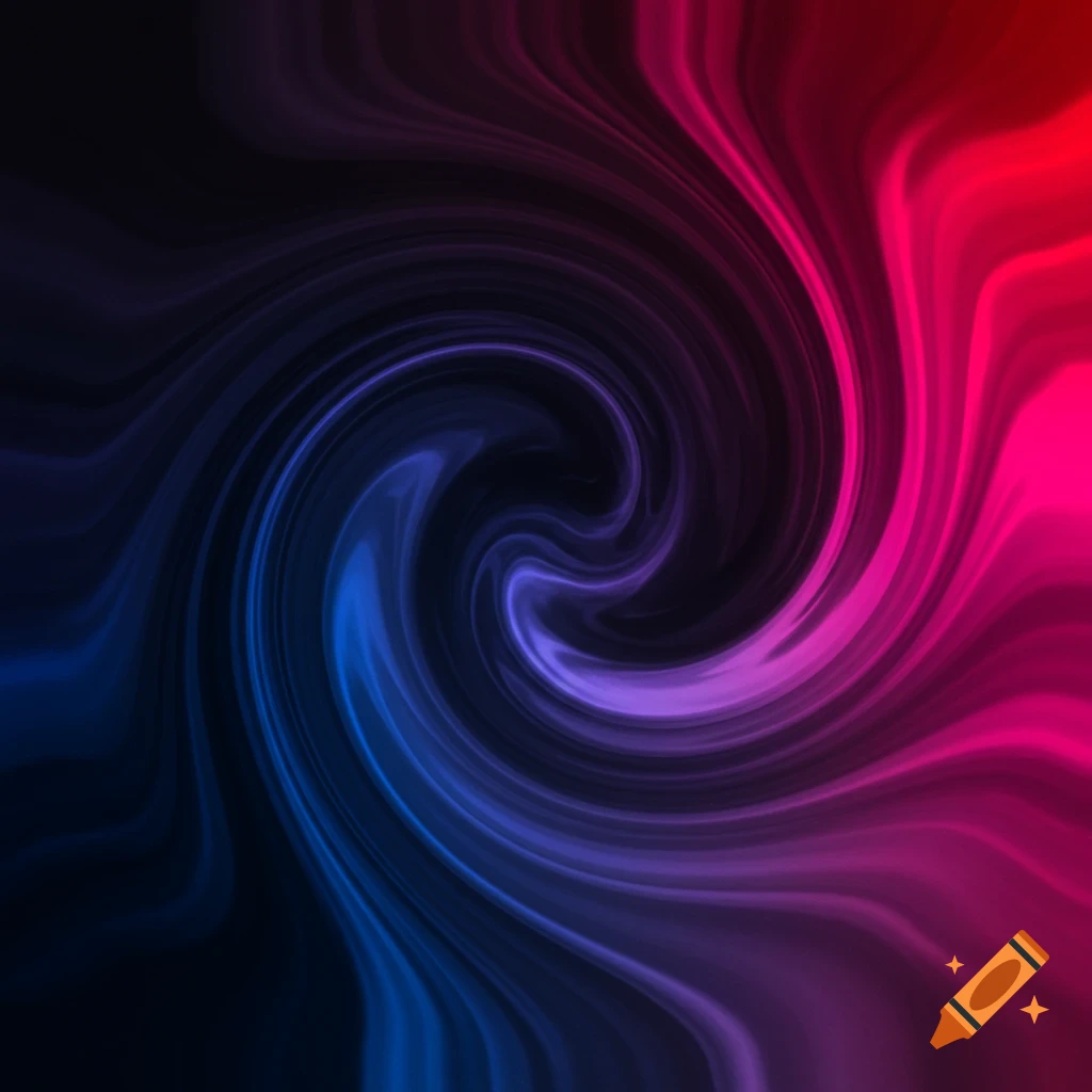 An abstract swirl of black, blue, purple, pink, and red colors blended together.