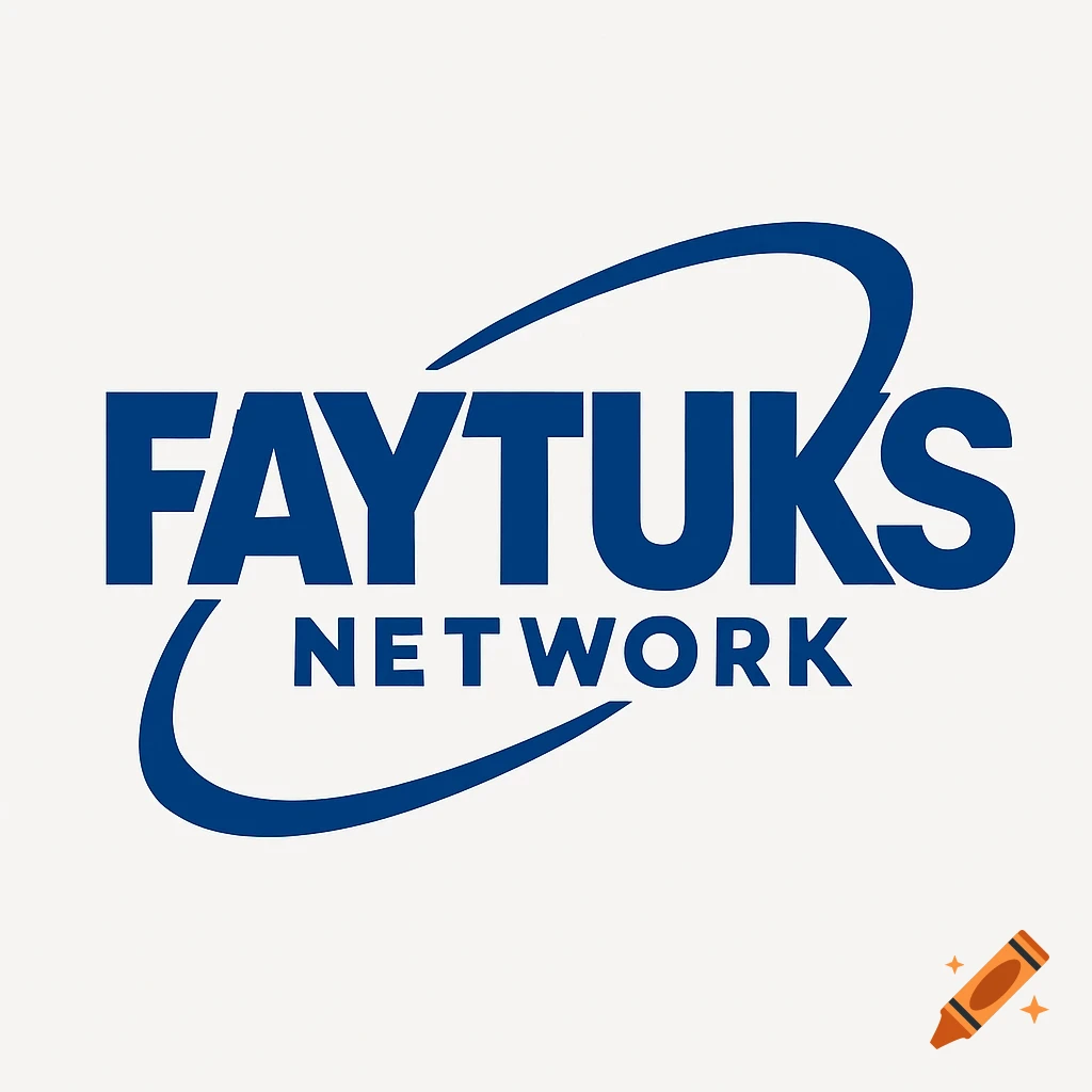 FAYTUKS Network logo in dark blue text with a modern flat design, featuring two curved lines above and below the text.