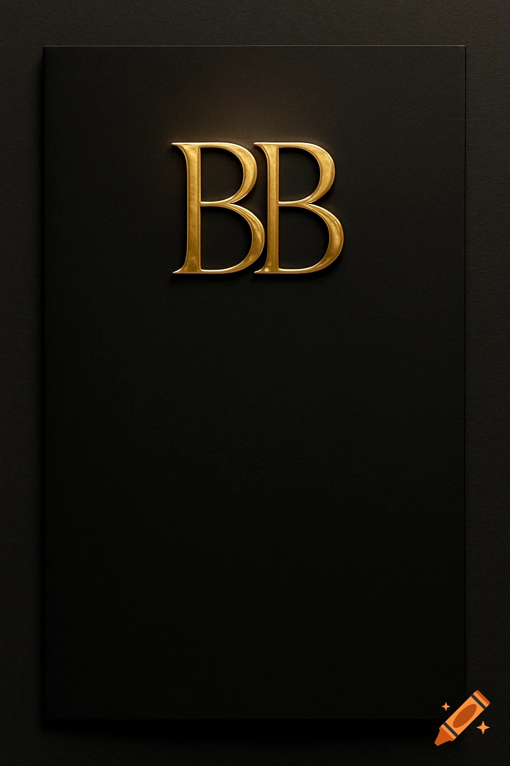 A black card with two elegant gold 'BB' letters embossed at the top.