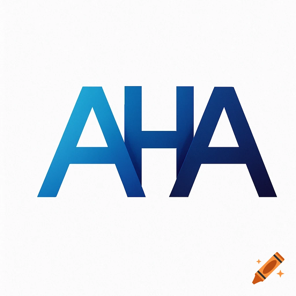 A logo displaying the letters AHA in a blue gradient, set against a white background.
