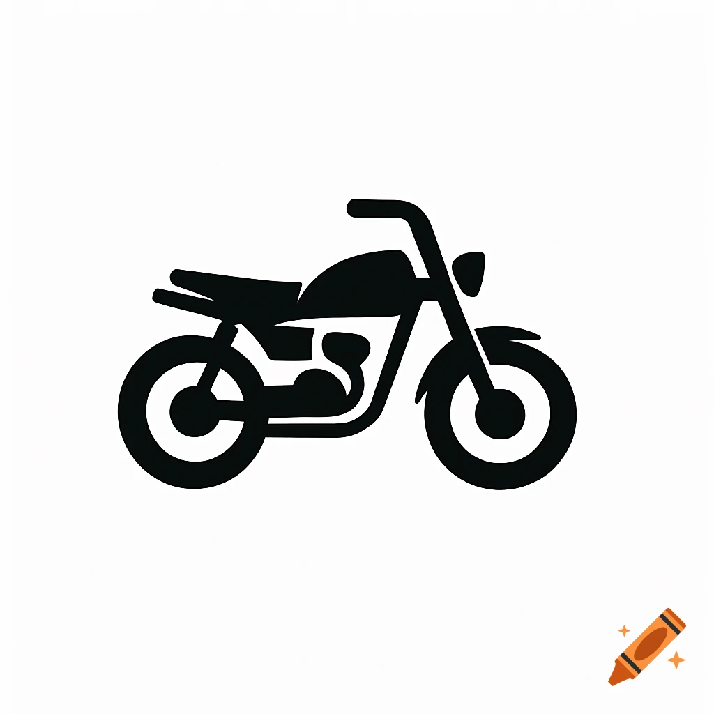 Black silhouette logo of a minibike on a white background.