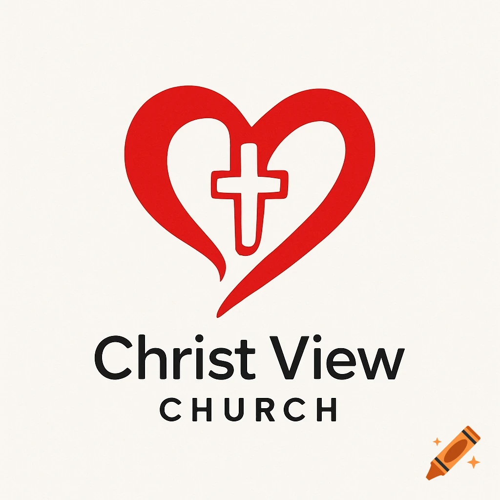 Red heart logo with a white cross inside and the text 'Christ View Church' below it on a white background.