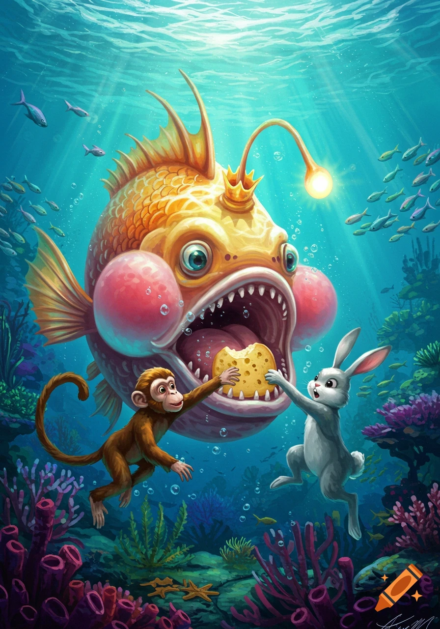 Fish Monster created on Craiyon, image size:896x1280