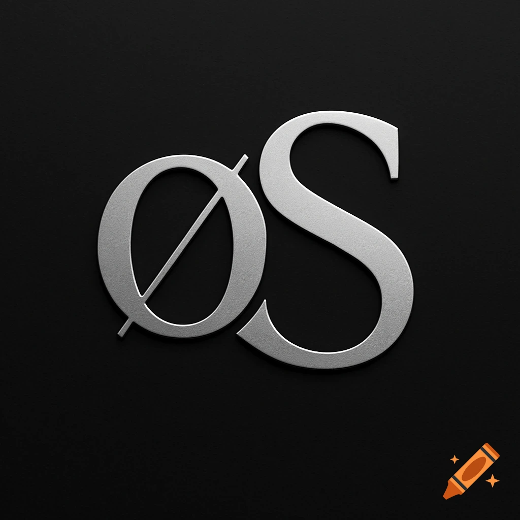 Silver 3D rendered letters and S on a dark background, visually connected.