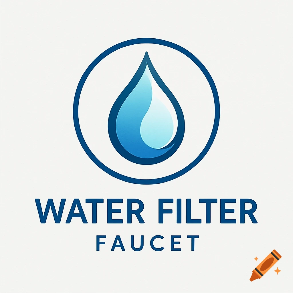 A blue water droplet icon inside a circle with the words 'WATER FILTER FAUCET' below, on a white background.