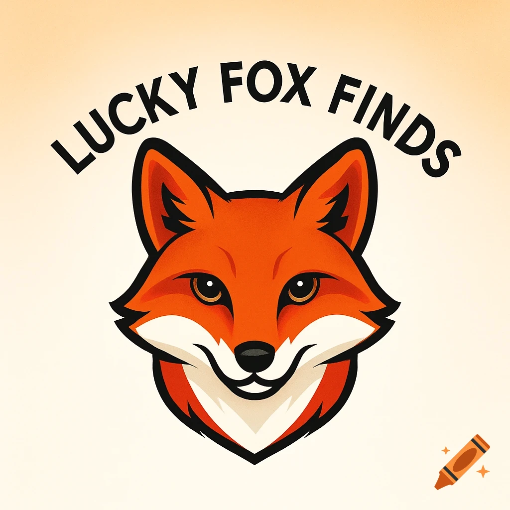 Cartoon logo of an orange and white fox head with the text 'LUCKY FOX FINDS' curved above it.