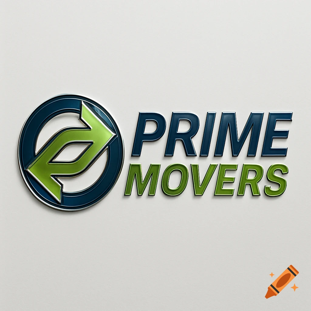Prime Movers logo with a dark blue circular arrow symbol and green text, on a white background.