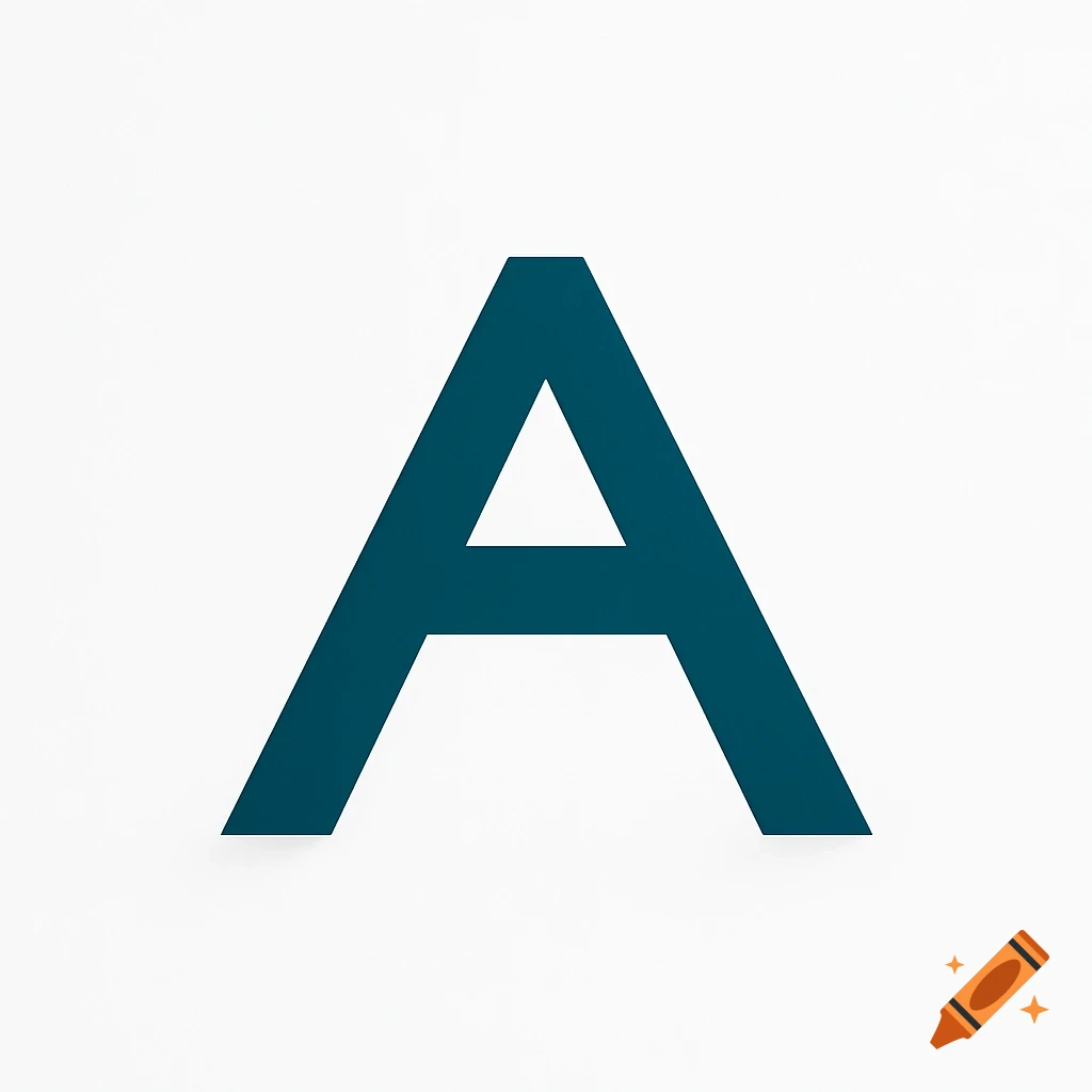 A dark cyan minimalist letter A logo, with the crossbar removed, on a white background, resembling an upside-down V.