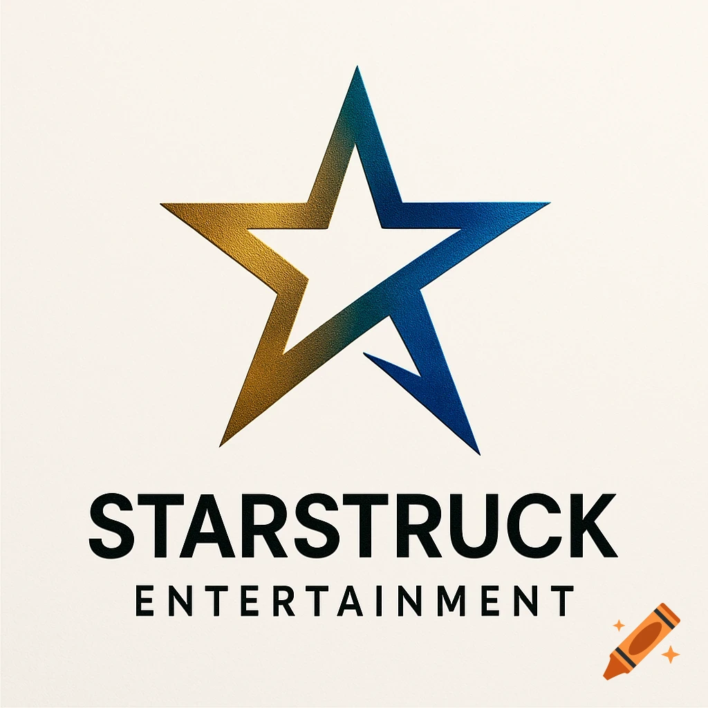 A gold and blue star logo above the text "STARSTRUCK ENTERTAINMENT".