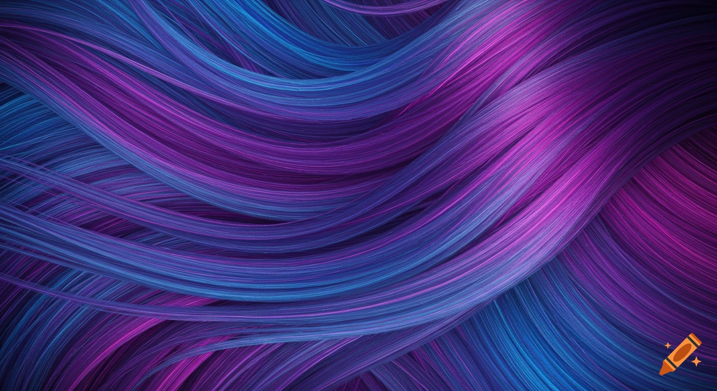 Vibrant blue, purple, and pink flowing abstract lines creating a wavy, luxurious texture.