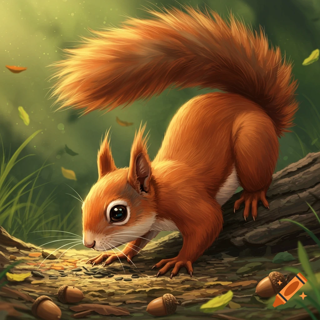 Cute Red Squirrel Showing Teeth created on Craiyon, image size:1024x1024