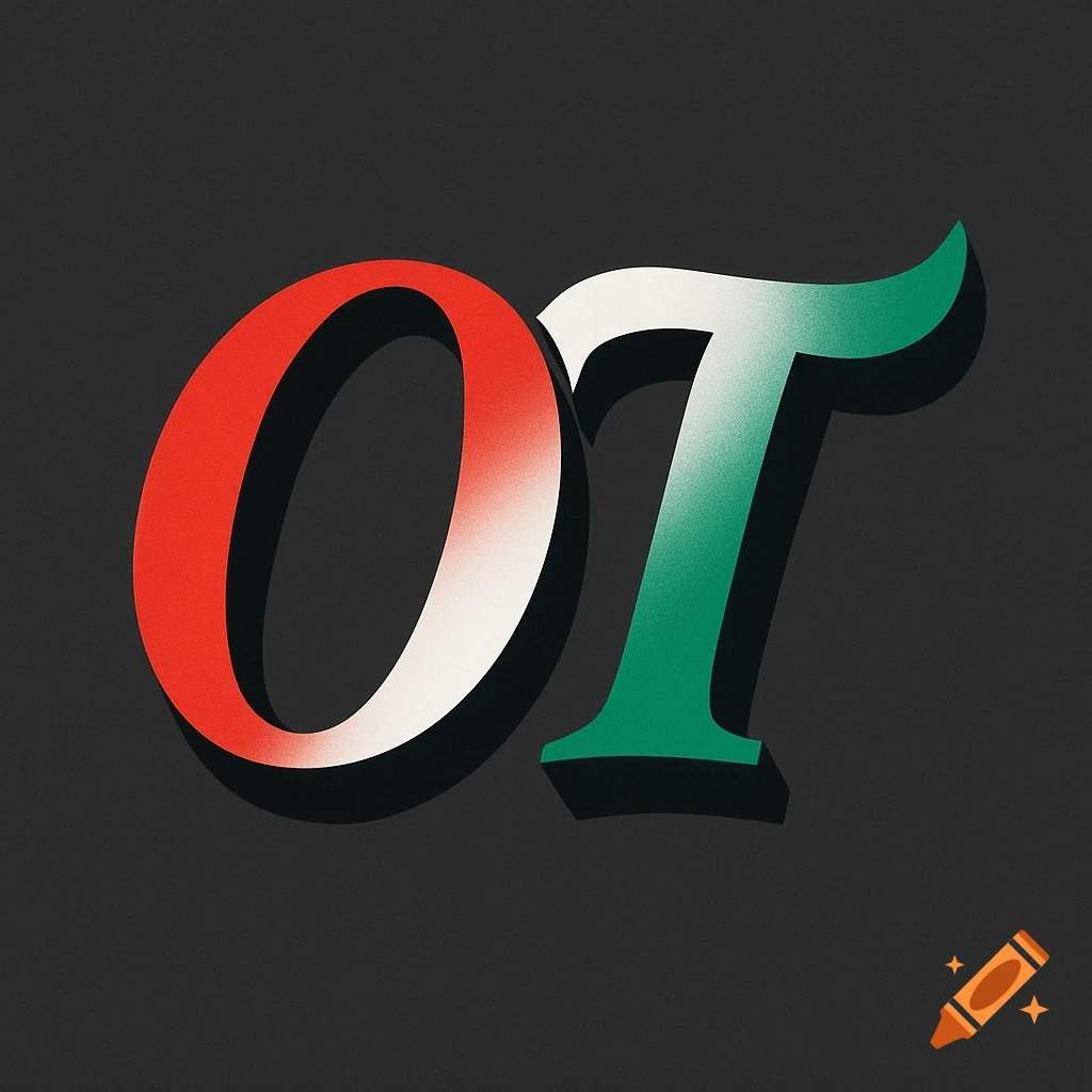 Stylized letters 'OT' with red, white, and green gradient on a dark background.