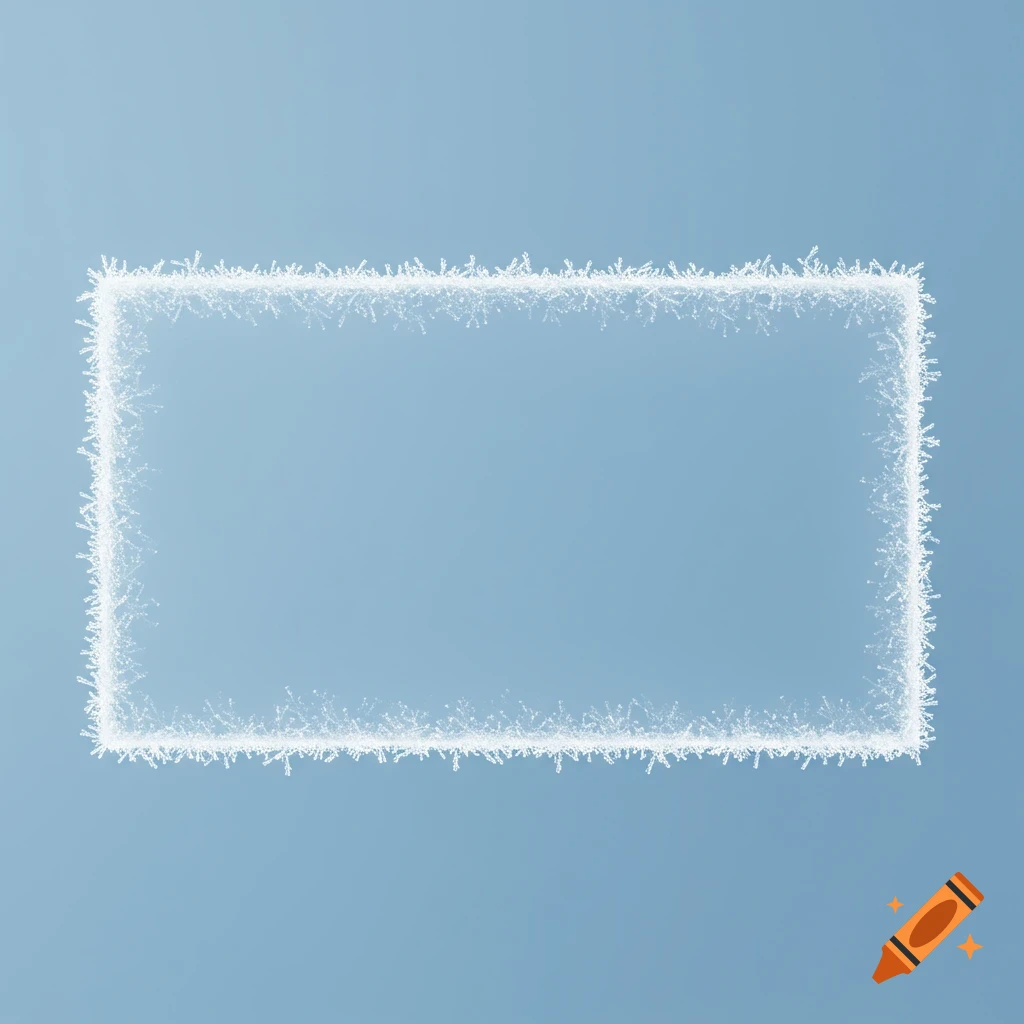 A light blue background with a white, frosty rectangular border.