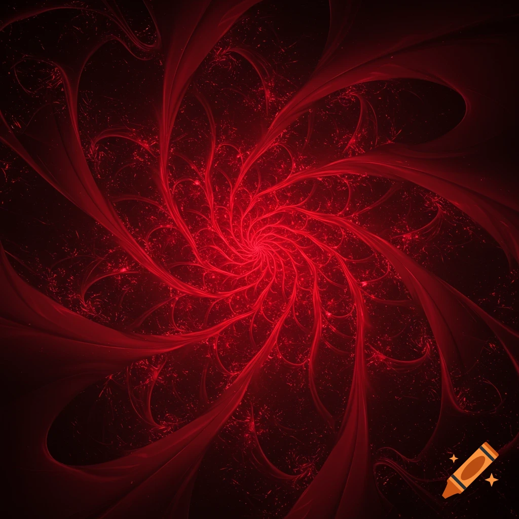 Abstract crimson fractal swirl.