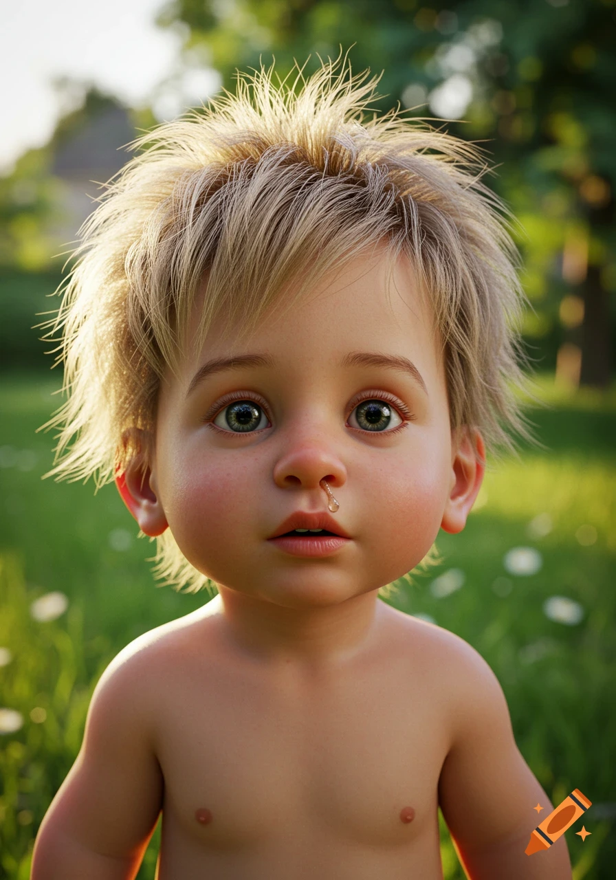 A close-up photorealistic portrait of a young boy with deep blue eyes and  black hair, looking directly at the viewer. on Craiyon, image size:896x1280