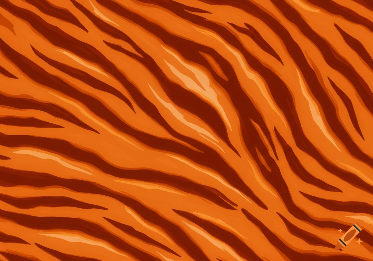 Stylized orange and dark brown tiger stripe pattern.