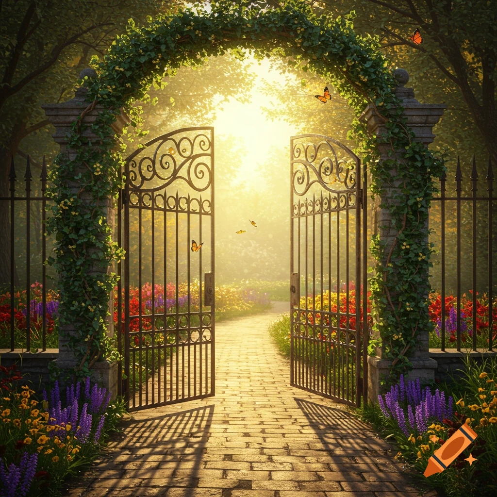 Image of a Mysterious Secret Garden created on Craiyon, image size:1024x1024