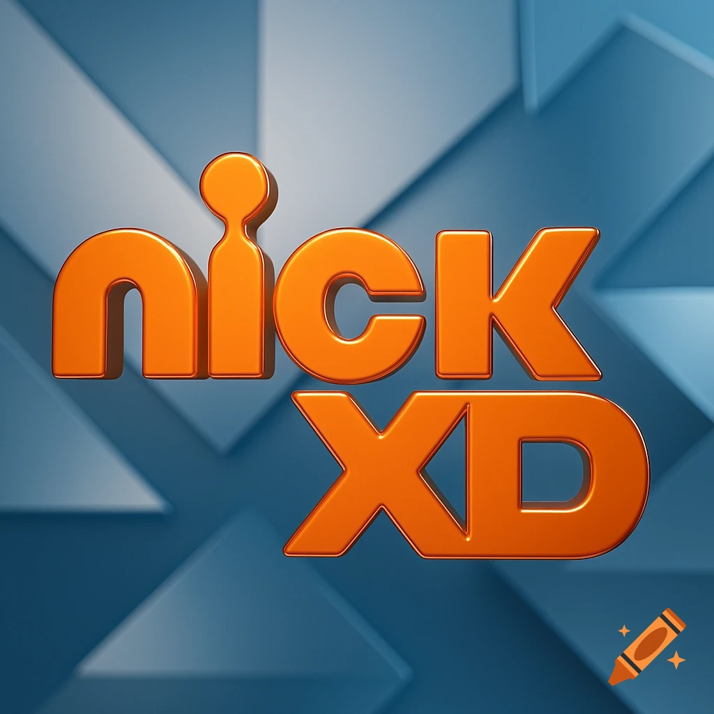 3D orange 'nick XD' logo with a stylized 'i' against a blue geometric background.