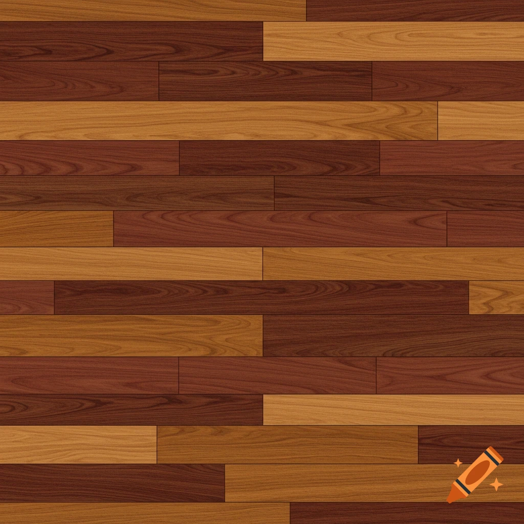 A seamless tiling wood texture with alternating light and dark brown planks.