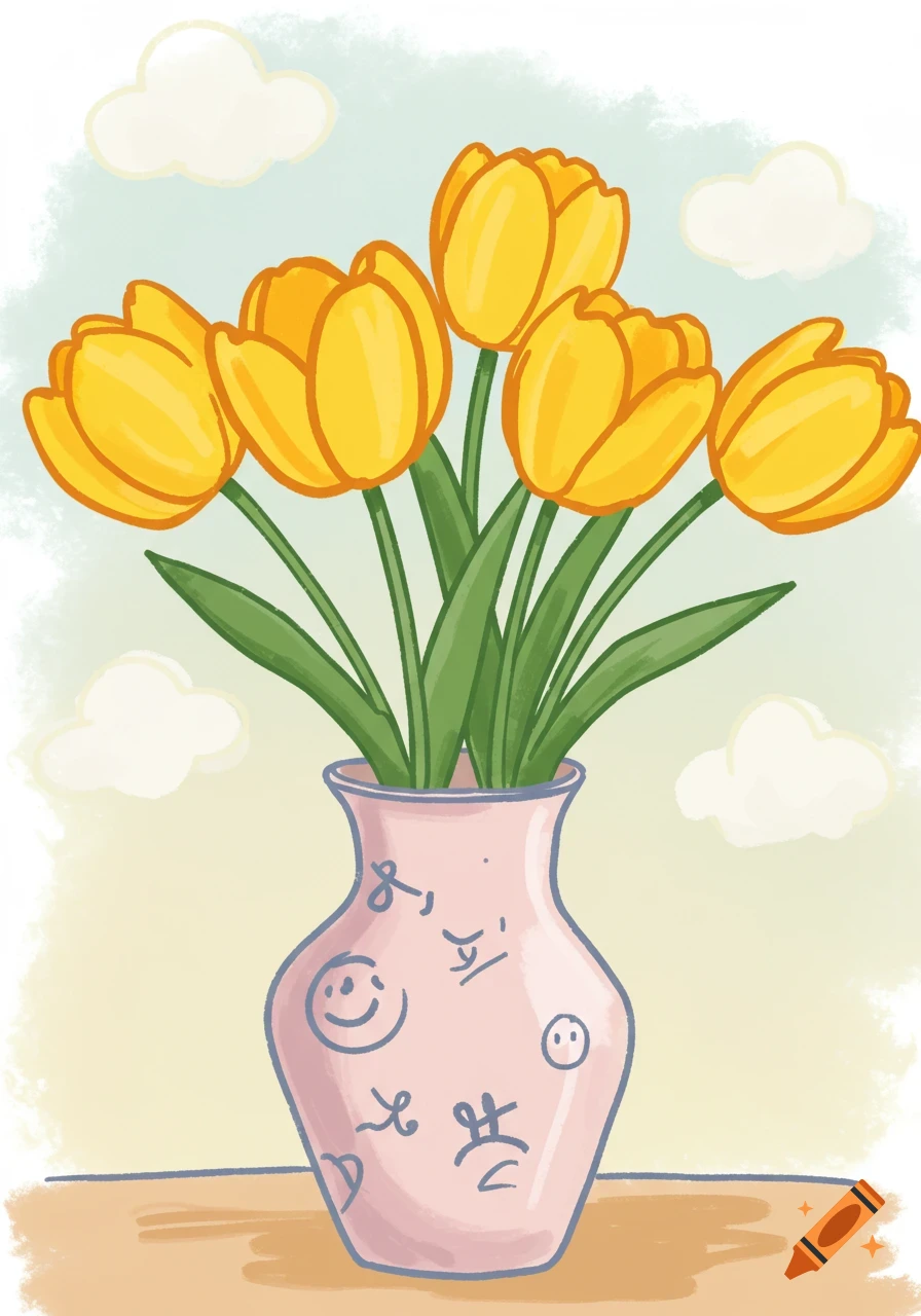 Vase of Flowers Clipart created on Craiyon, image size:896x1280
