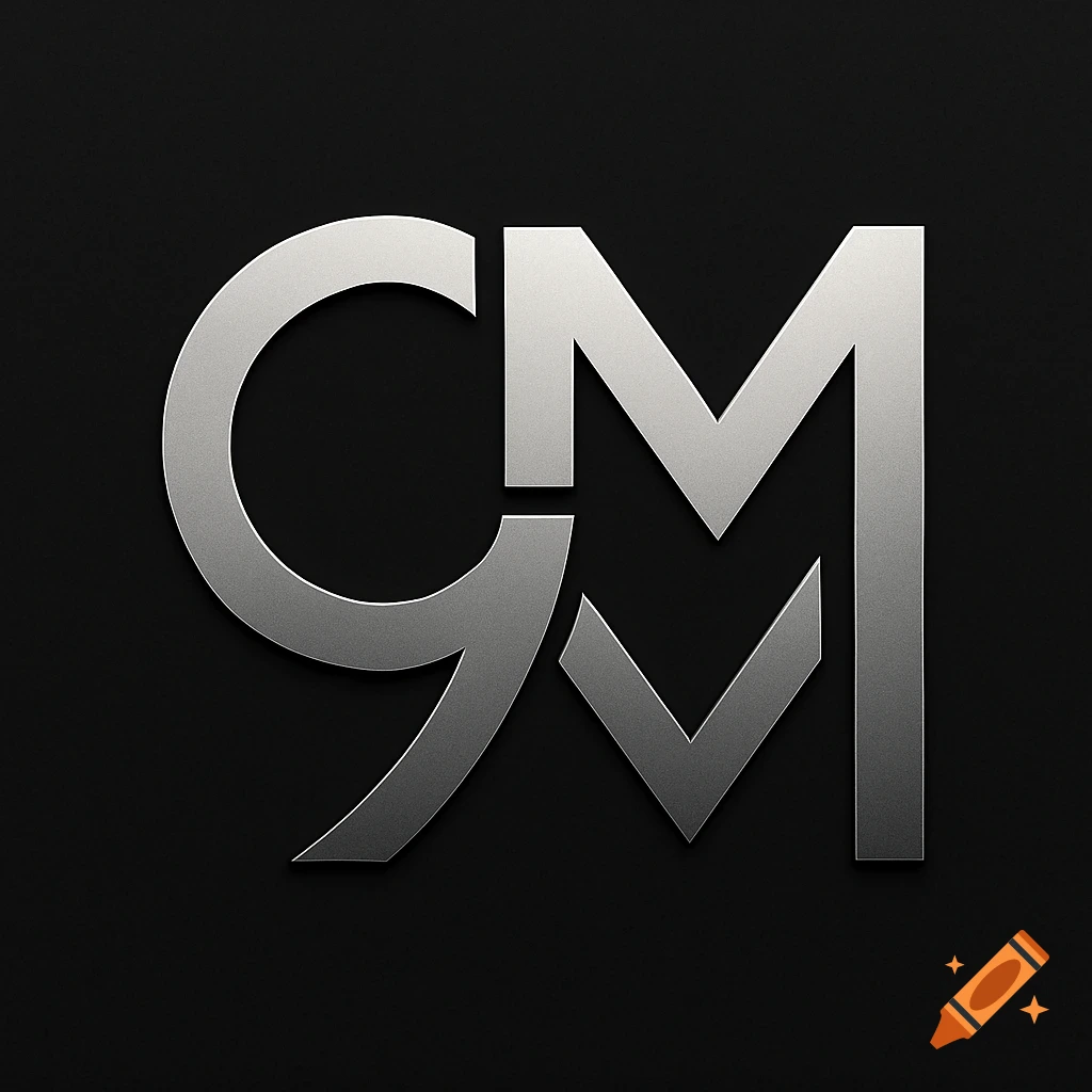 Stylized metallic silver logo featuring the letters 'CM' with the number '9' formed in the negative space on a dark background.