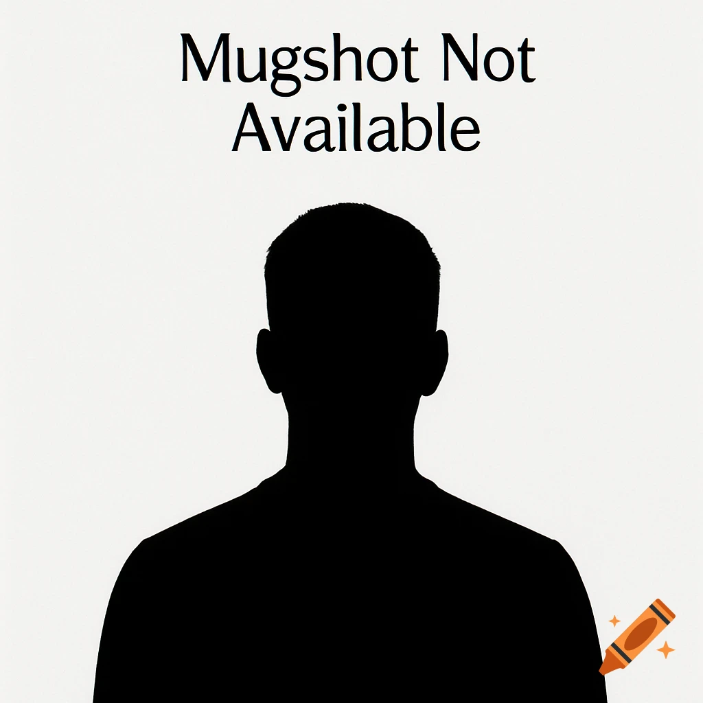 Black silhouette of a person's head and shoulders against a white background, with the text 'Mugshot Not Available' centered above it.