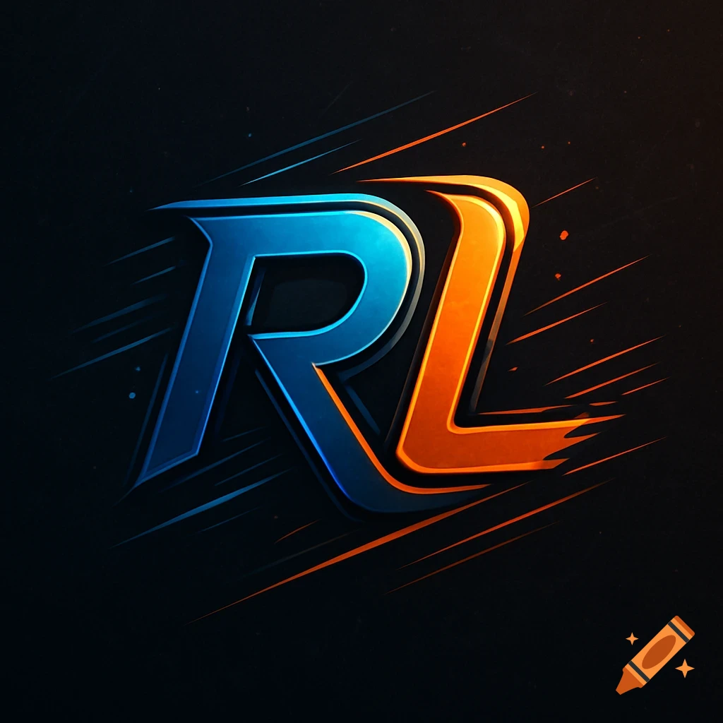 A stylized blue 'R' and orange 'L' logo with dynamic speed lines on a dark background.