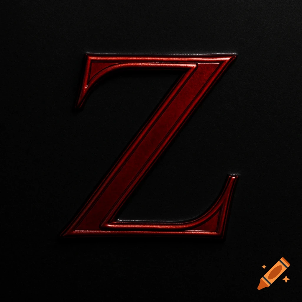 Red embossed letter Z on a dark, textured background.