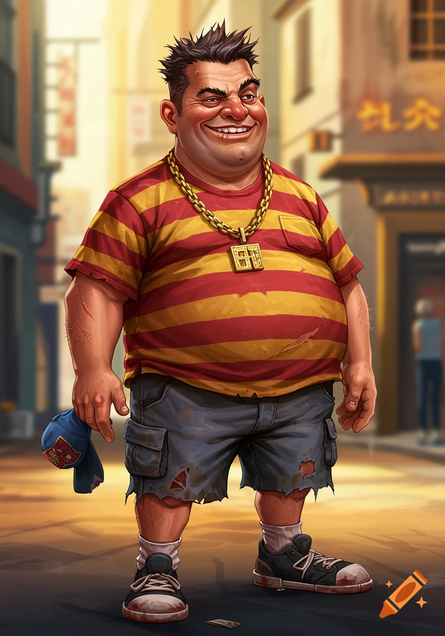 Wreck-It Ralph wearing a blue cap and plaid shirt, standing confidently ...