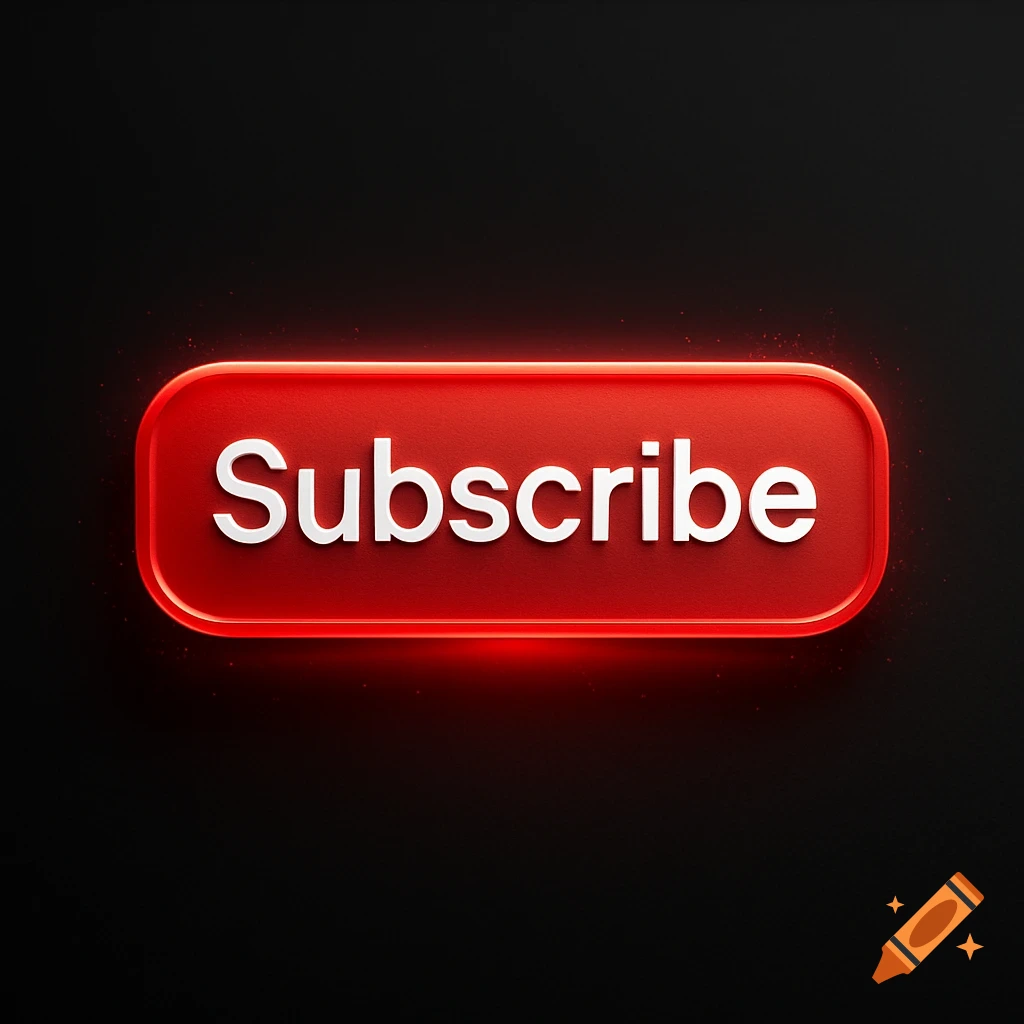 A red, glossy button with 'Subscribe' in white text, glowing against a dark background.
