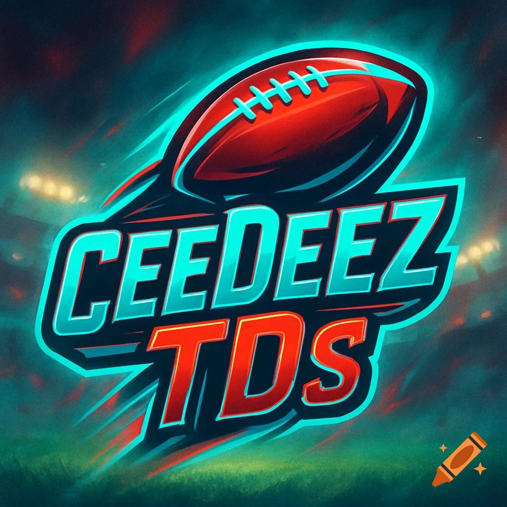 A vibrant digital art logo featuring a red football above the words 'CEEDEEZ' in blue and 'TDS' in red, with a stadium background.