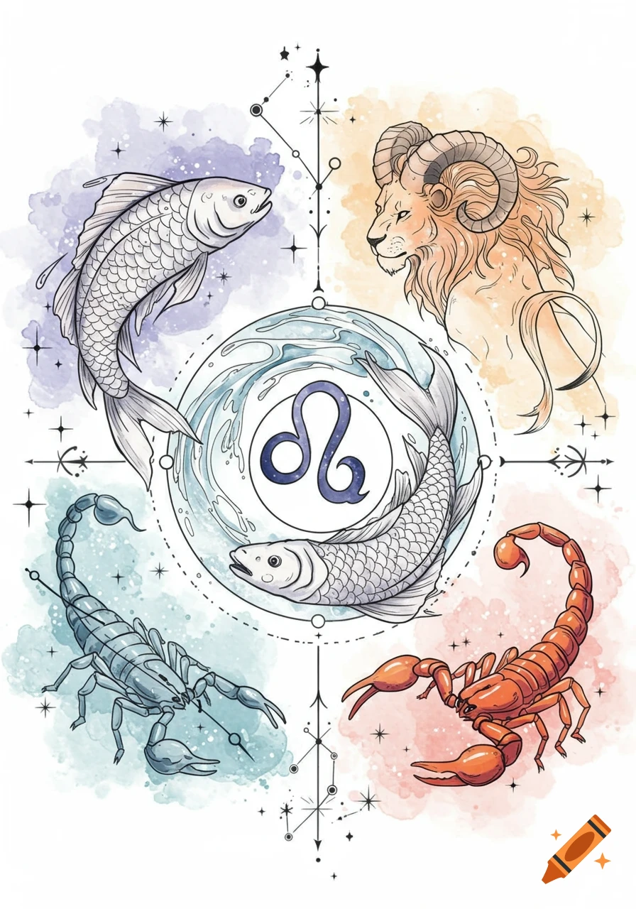 Crab Zodiac Tattoo Design created on Craiyon, image size:896x1280