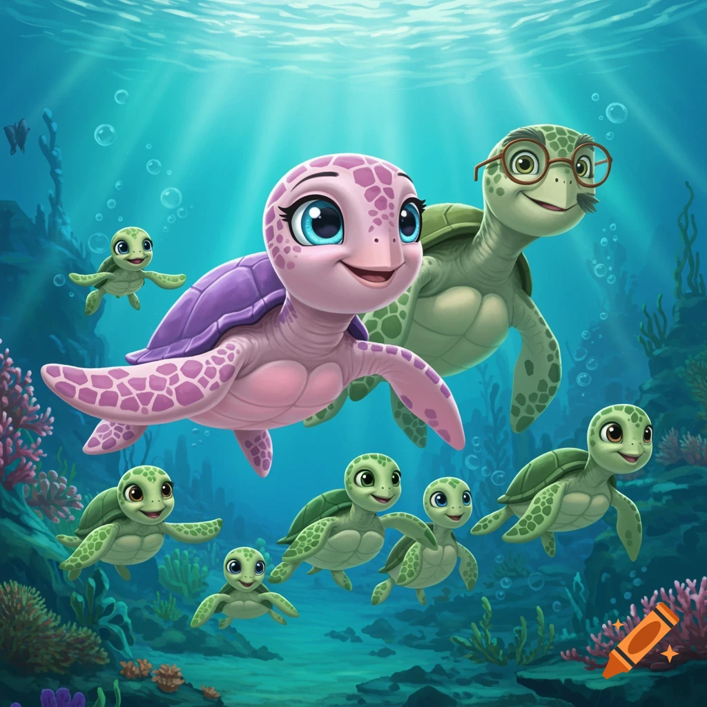 Baby Sea Turtle created on Craiyon, image size:1024x1024