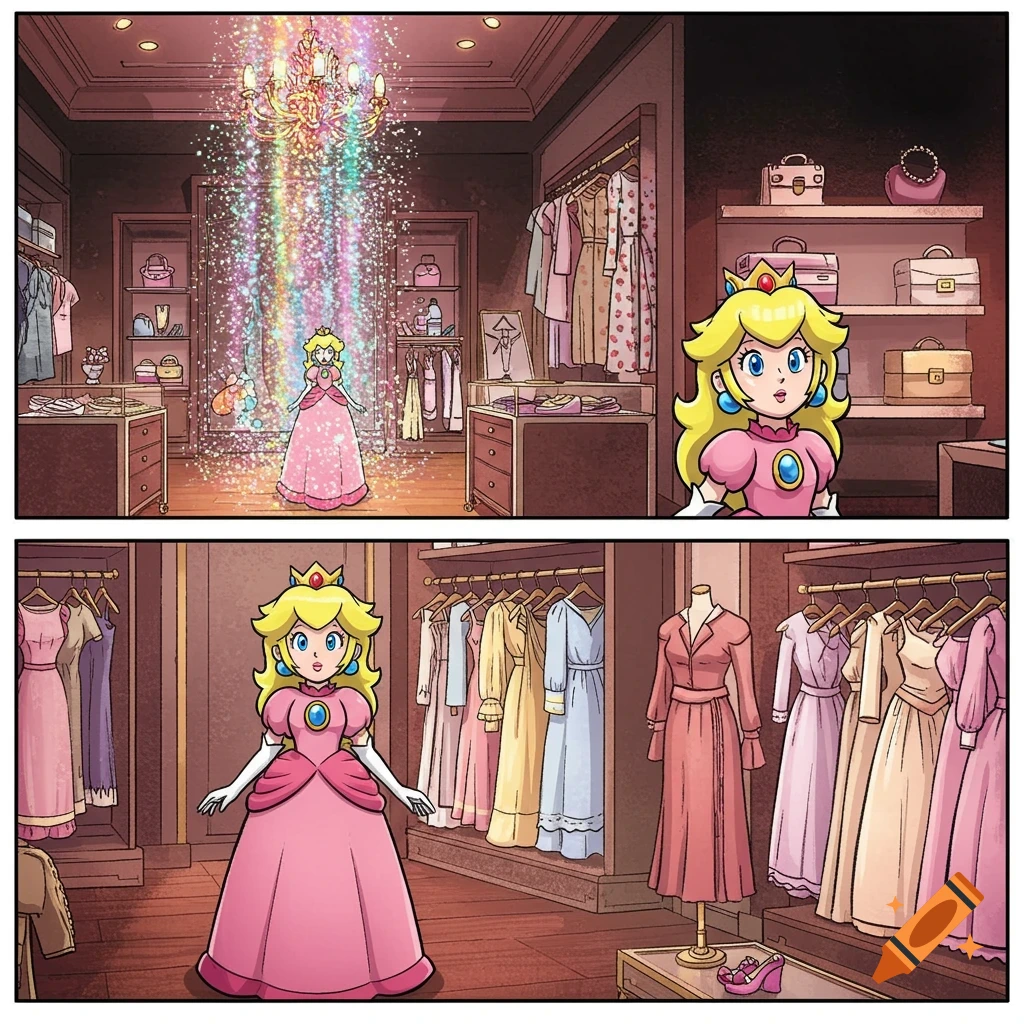 Mario and Peach Wedding created on Craiyon