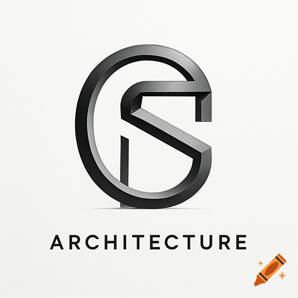 A stylized, dark metallic letter 'C' or 'G' intertwined with an 'S' on a white background, with the word 'ARCHITECTURE' in black capital letters below.