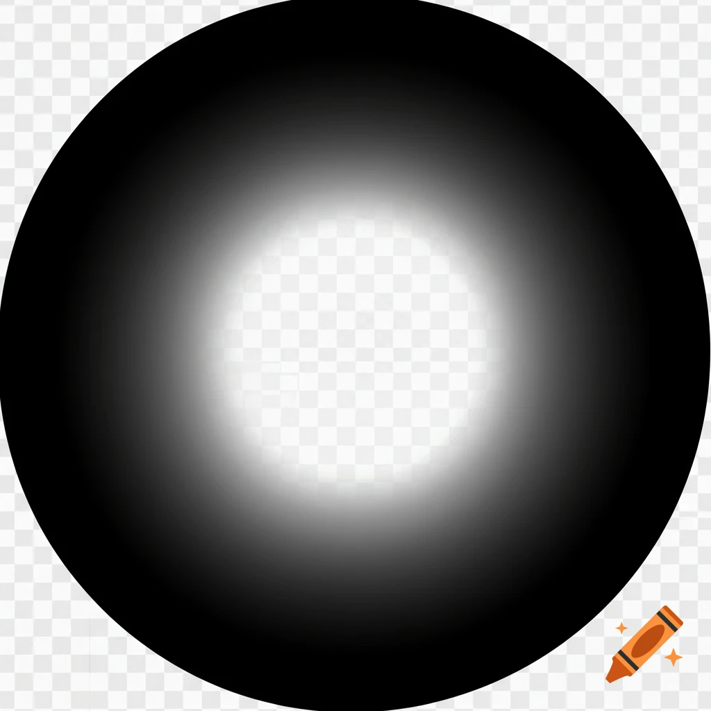 A radial gradient with a black outer ring fading to a transparent center, shown with a checkerboard background.