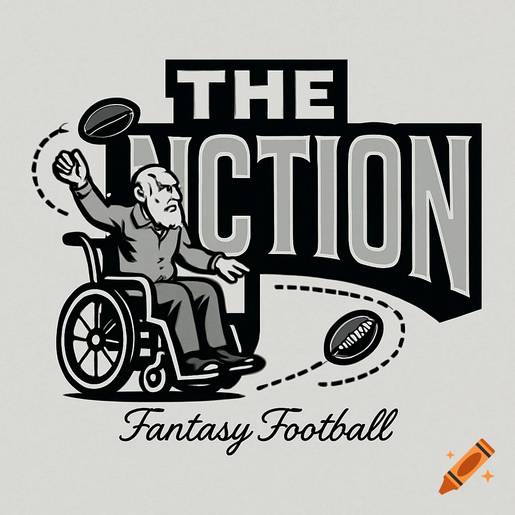 Logo featuring an old man in a wheelchair throwing a football, with 'THE UNCTION' and 'Fantasy Football' text.