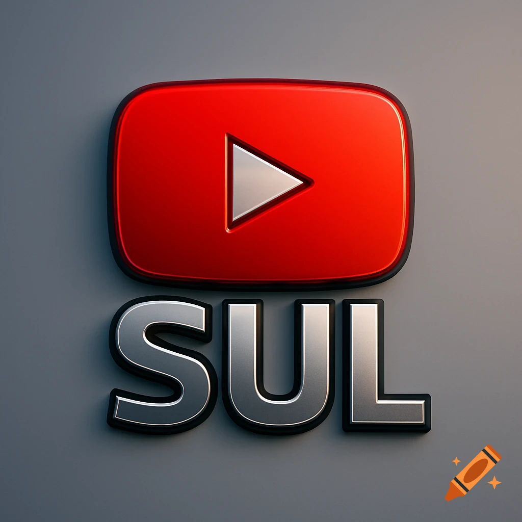 3D rendered YouTube logo with the word 'SUL' below it on a grey background.