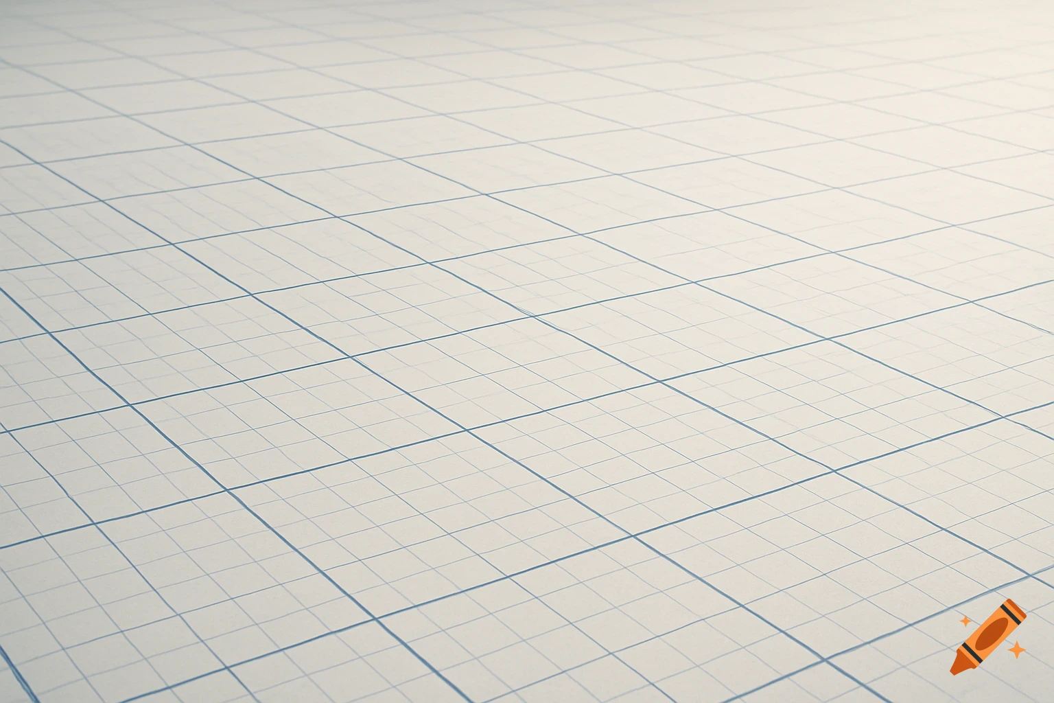 An angled close-up view of a plain white grid with blue lines, resembling blueprint or graph paper.