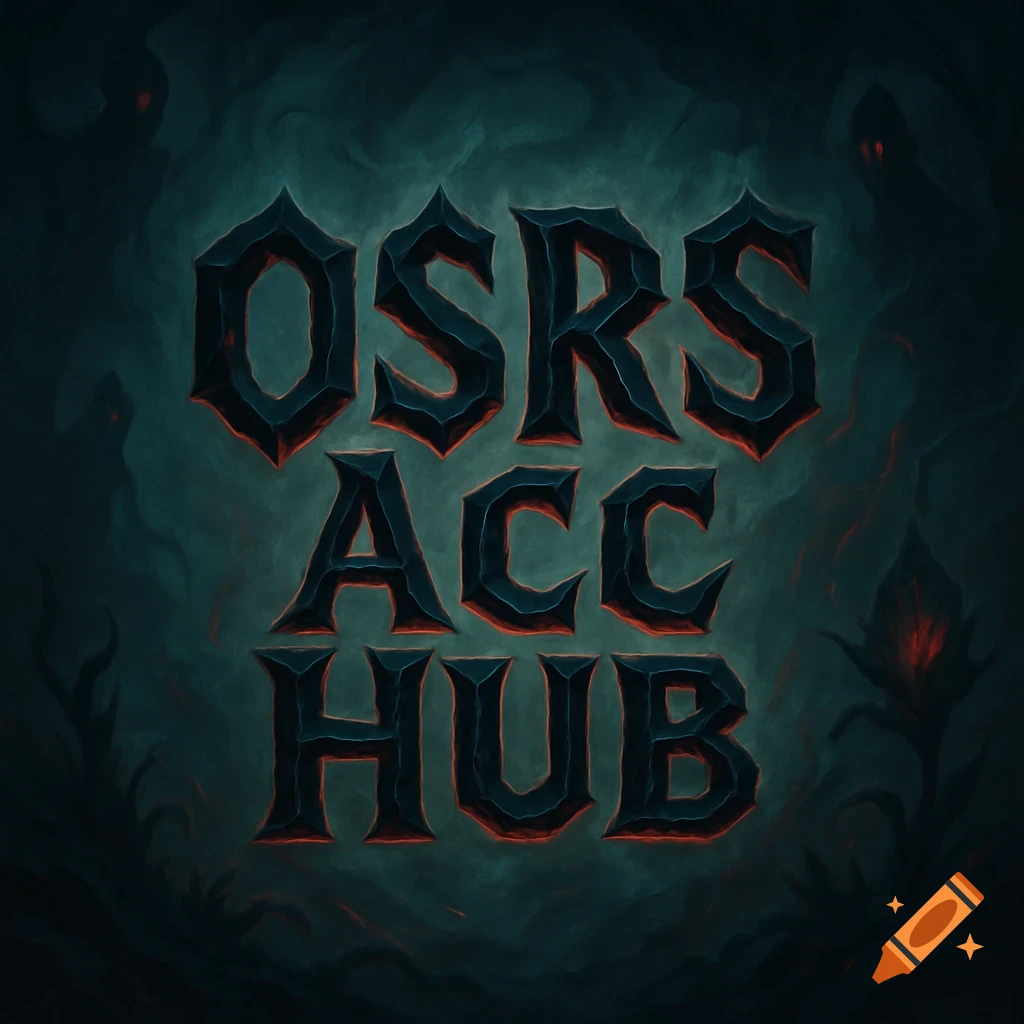 Stylized dark fantasy logo with glowing red text 'OSRS ACC HUB' against a shadowy, corrupted Runescape gauntlet background.