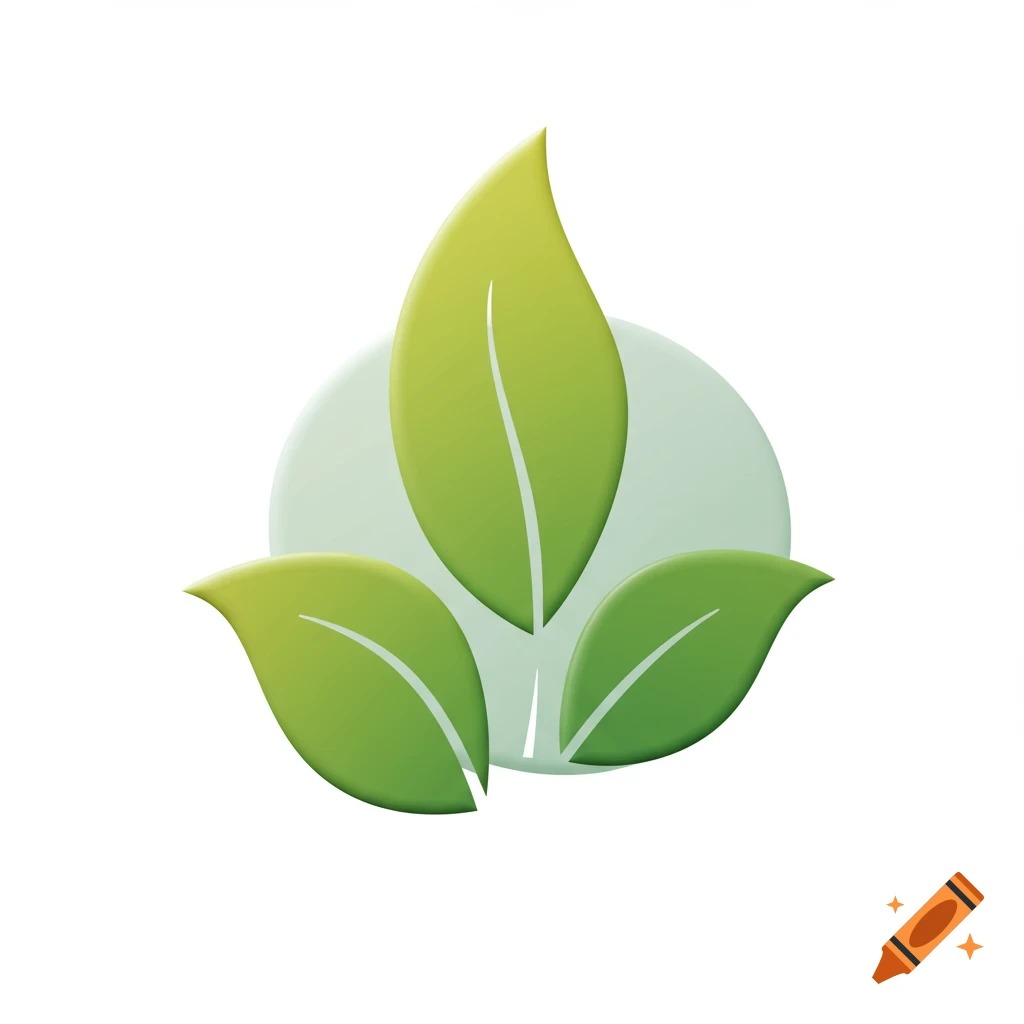 Three stylized green leaves with subtle veins, arranged as a clean, modern icon on a white background.